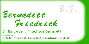 bernadett friedrich business card